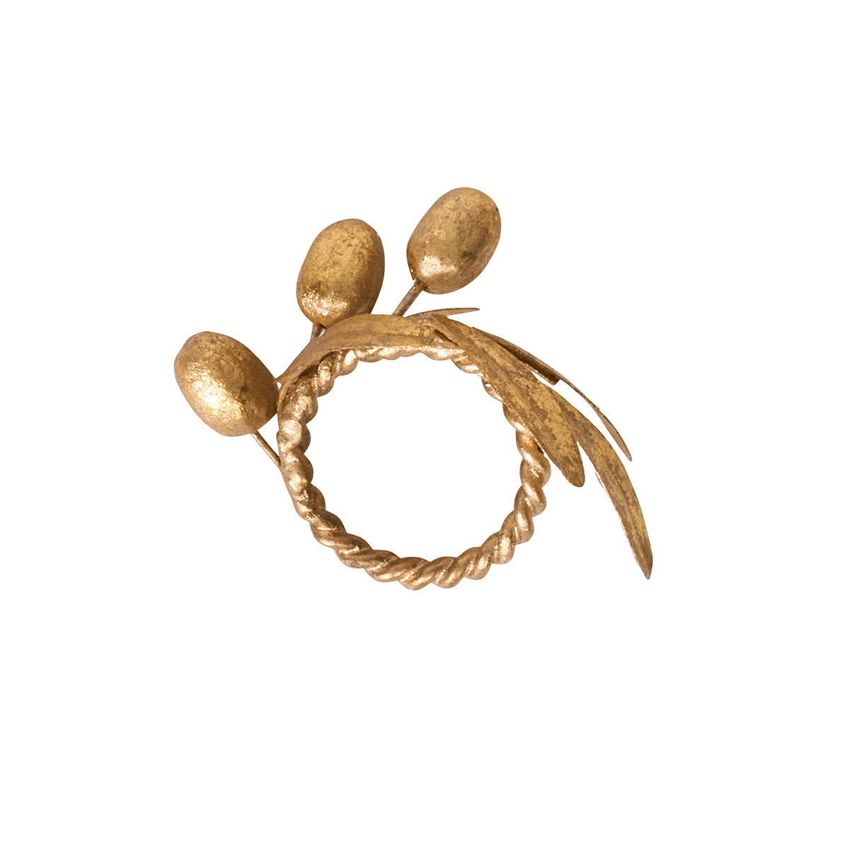 Forest Walk Leaf Napkin Ring Assorted Set/4 - Gold FW
