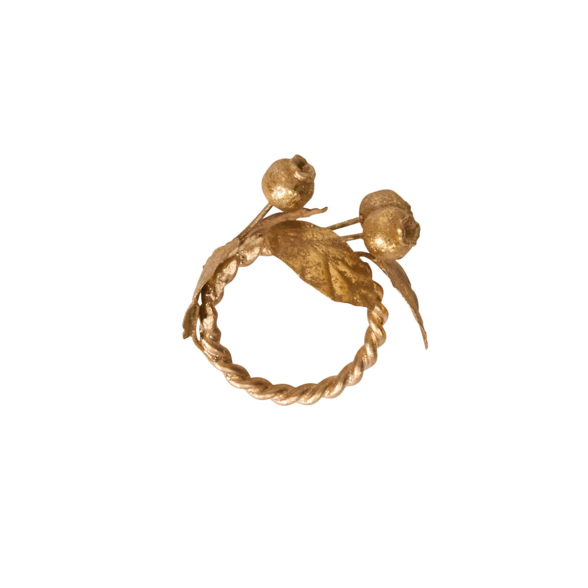 Forest Walk Leaf Napkin Ring Assorted Set/4 - Gold FW