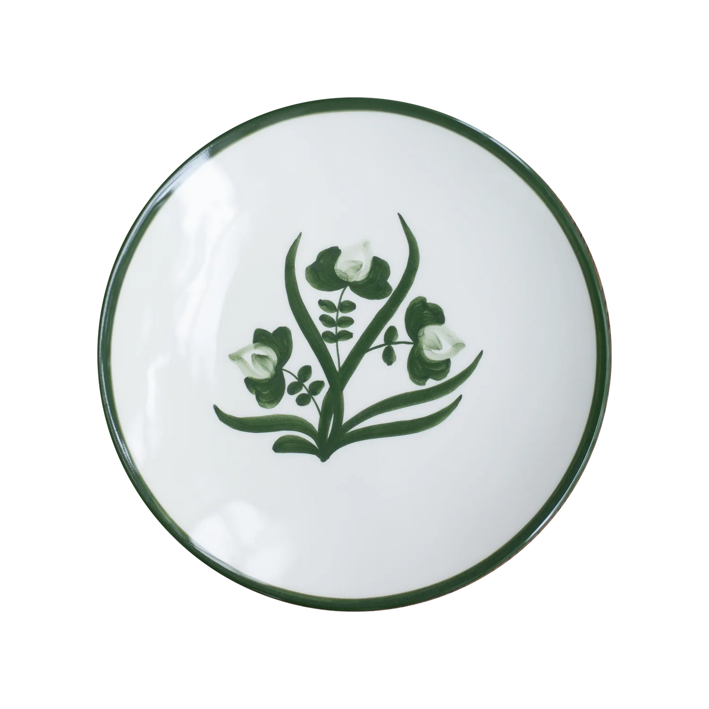 Lisbon Floral Salad Plate ~ hand painted | Verde Green