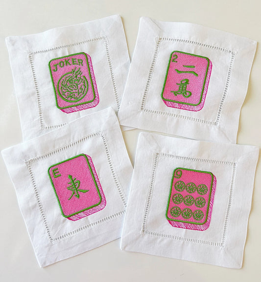 Mahjong Cocktail Napkins Set/4