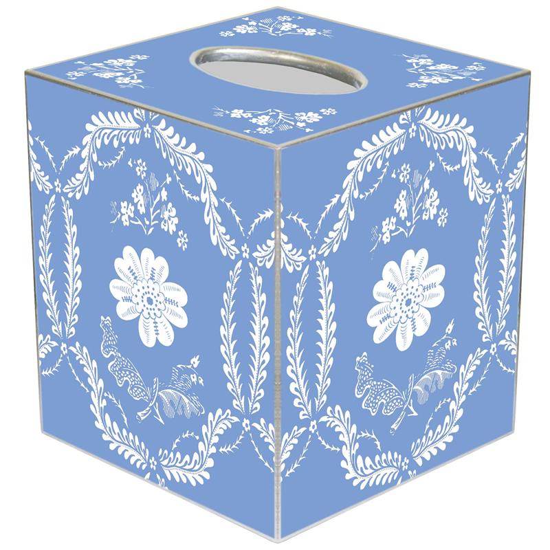 Medium Blue Provincial Tissue Box Cover