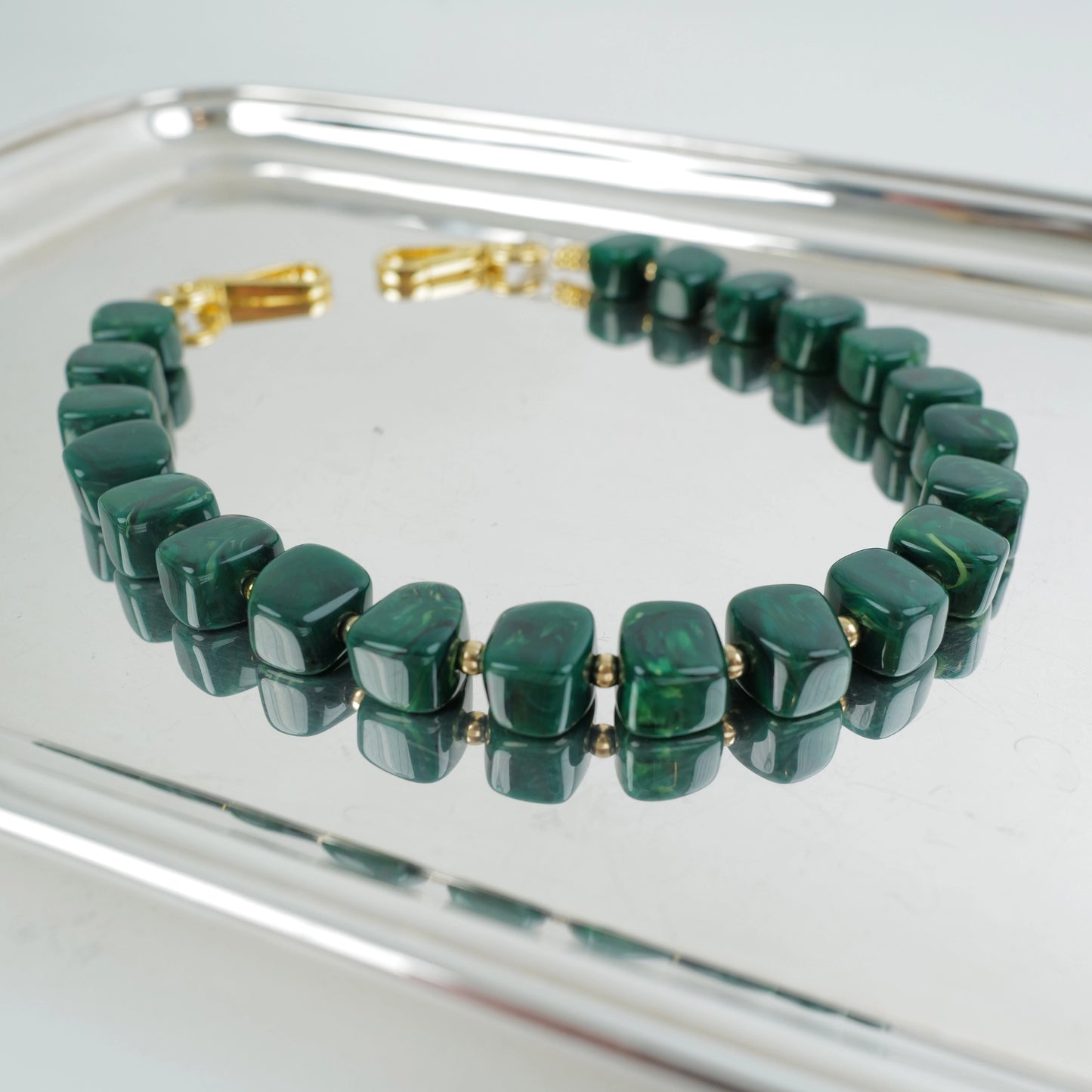 Clutch Strap | Midnight Malachite Cubes