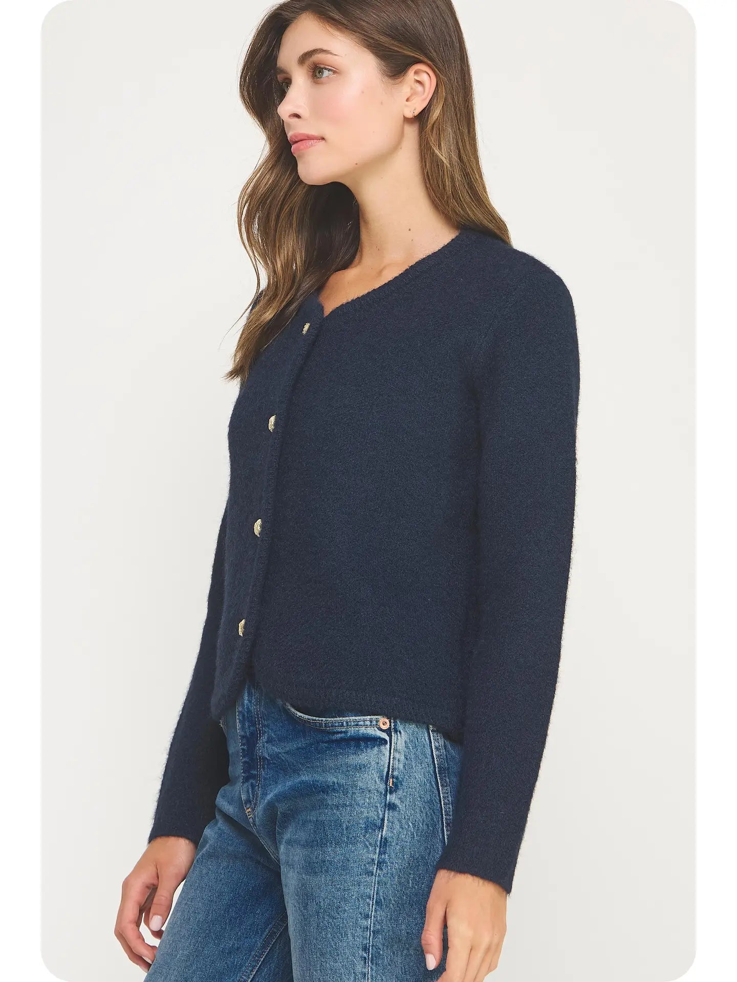Button Down Cardigan | Navy