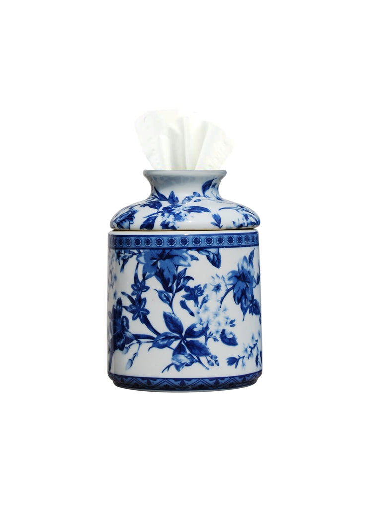 Porcelain Blue and White Tissue Holder