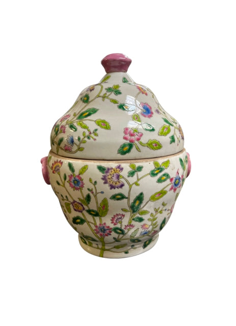 Porcelain Jar Old Hand Made with Lid