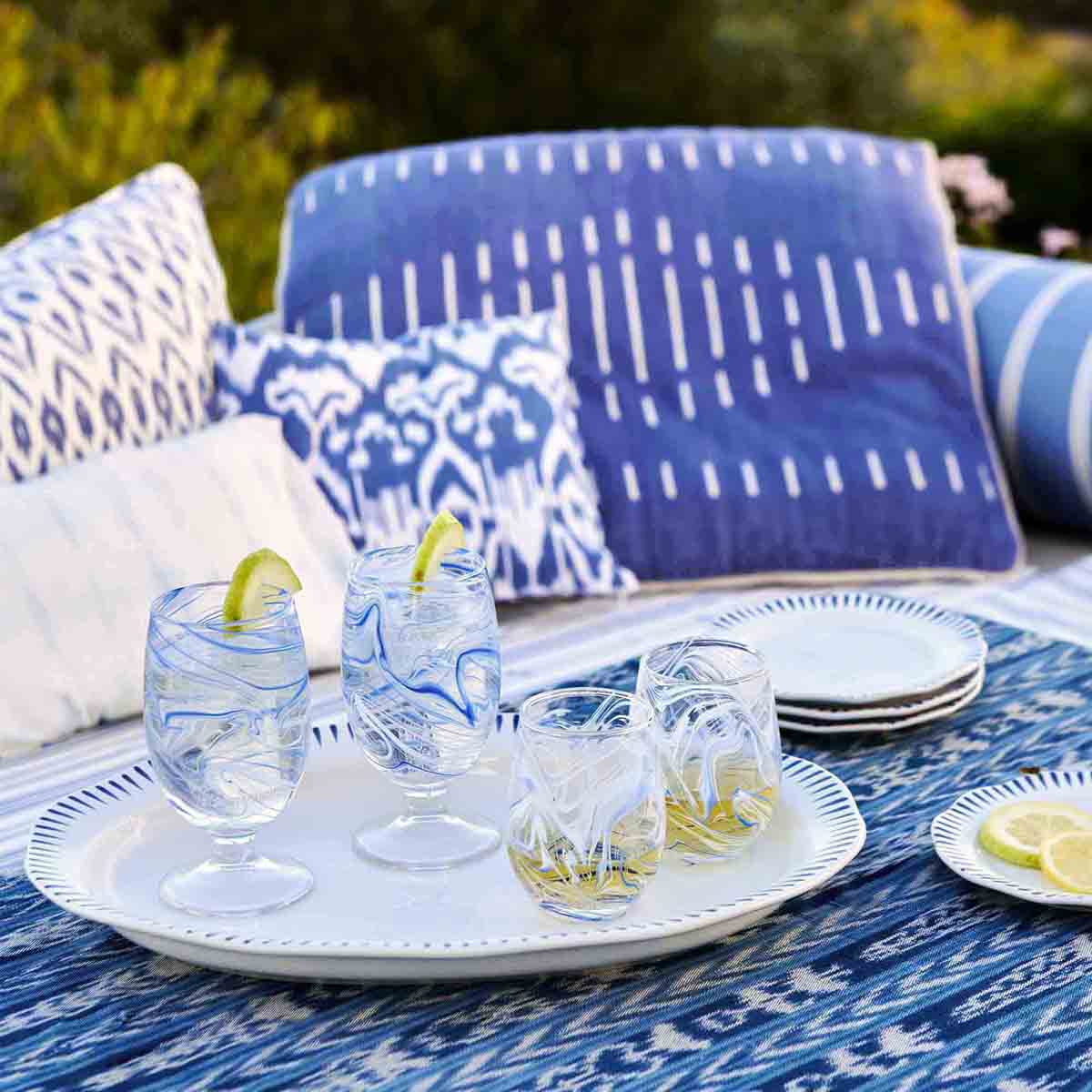 Puro Marbled Goblet - Blue