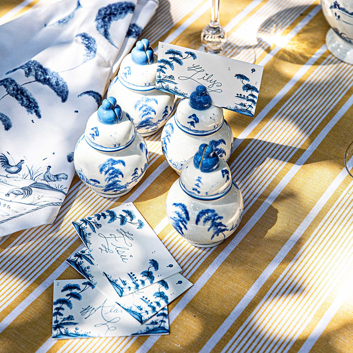 Country Estate Place Card Holder Set/4 - Delft Blue