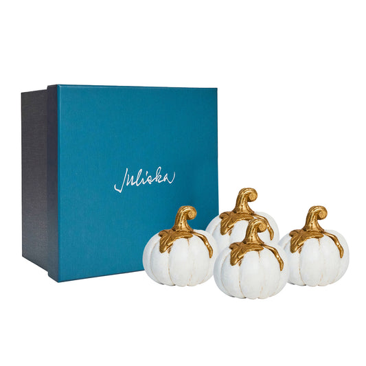Forest Walk Pumpkin Place Card Holder Set/4 - Gold FW