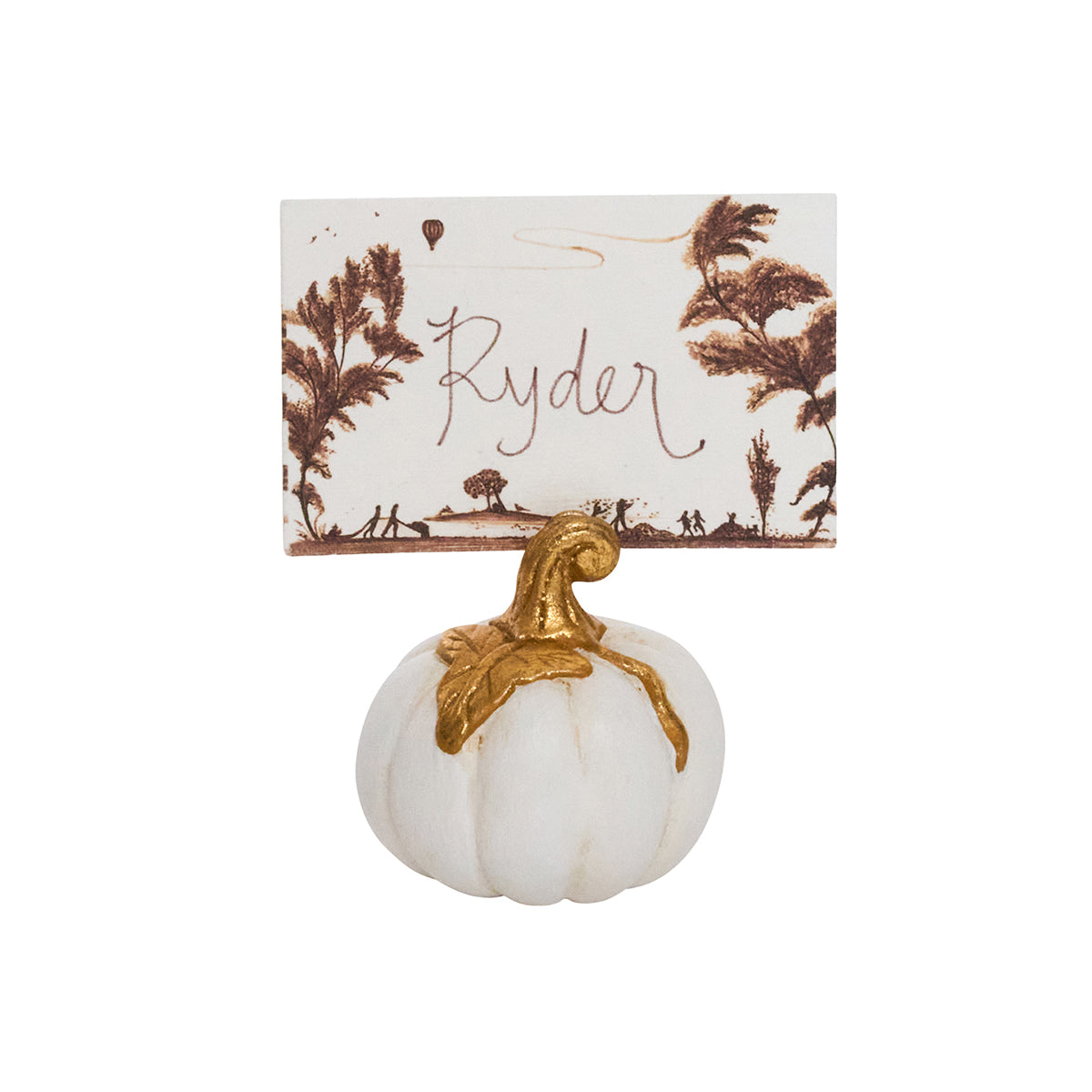 Forest Walk Pumpkin Place Card Holder Set/4 - Gold FW