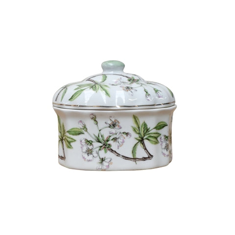 Porcelain Cherry Oval Jar