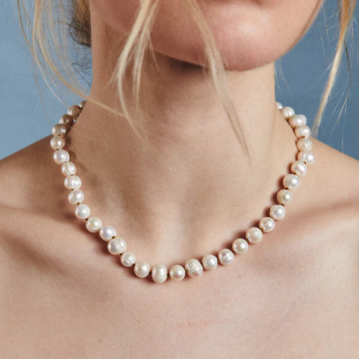 Pearl Necklace 16.5" with Puffy Heart Charm - HART ?