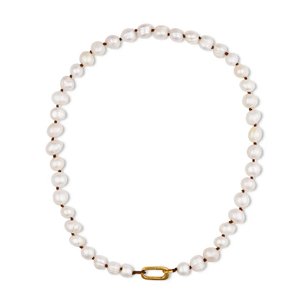 Pearl Necklace 16.5" with Puffy Heart Charm - HART ?