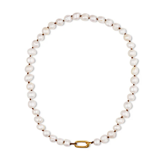 Pearl Necklace 16.5" with Puffy Heart Charm - HART ?