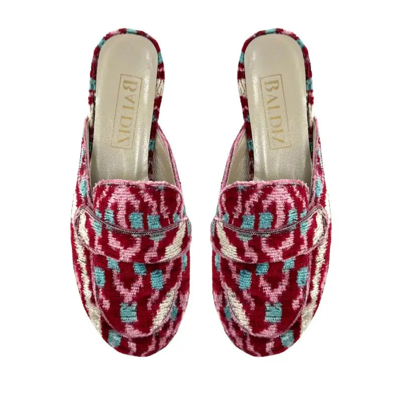 Baldiz Red and Pink Pattern Poppy Slide