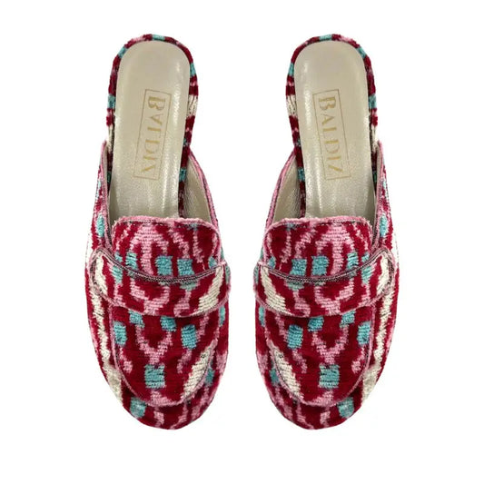 Baldiz Red and Pink Pattern Poppy Slide