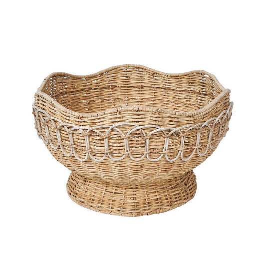 Provence Rattan 15" Bowl - Whitewash