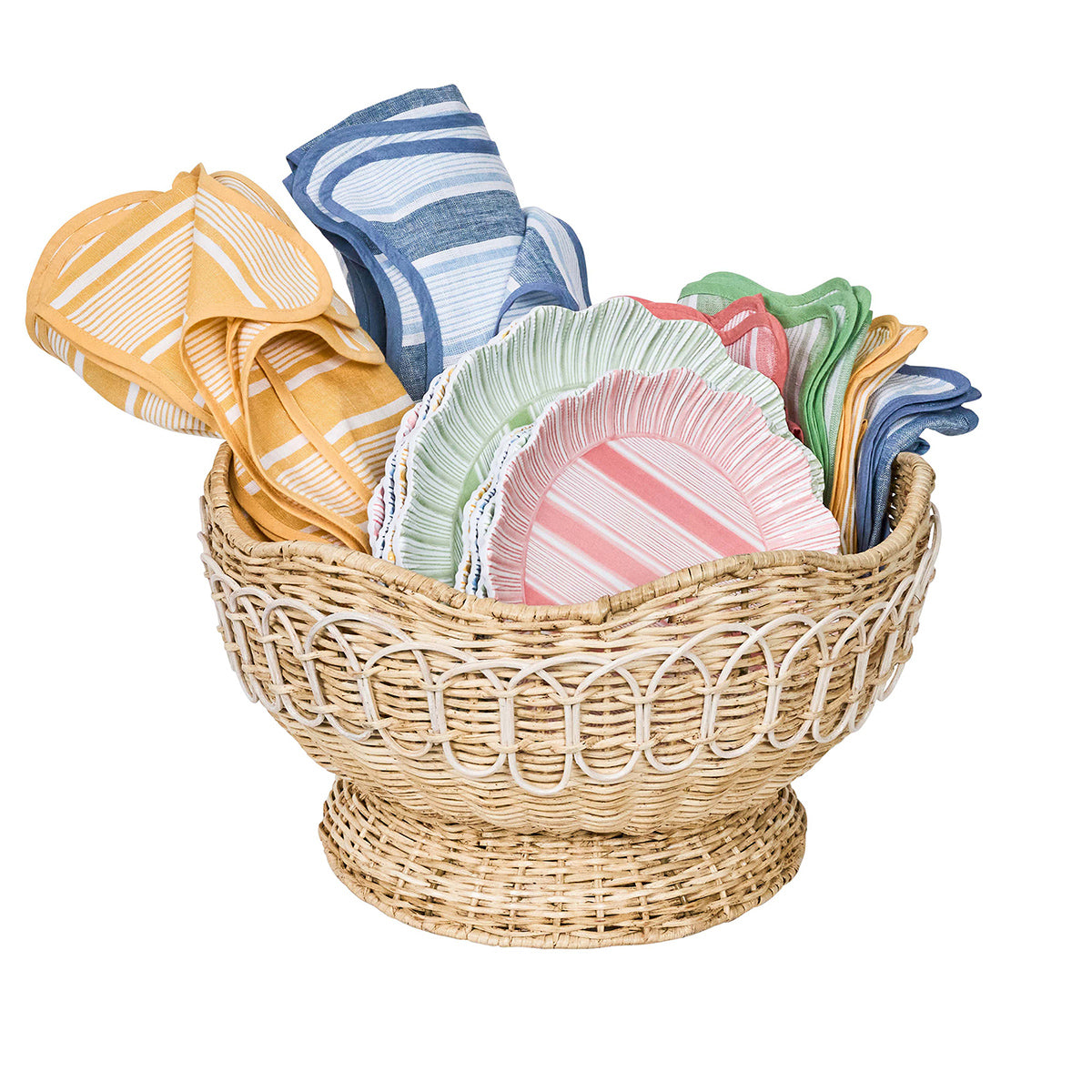 Provence Rattan 15" Bowl - Whitewash