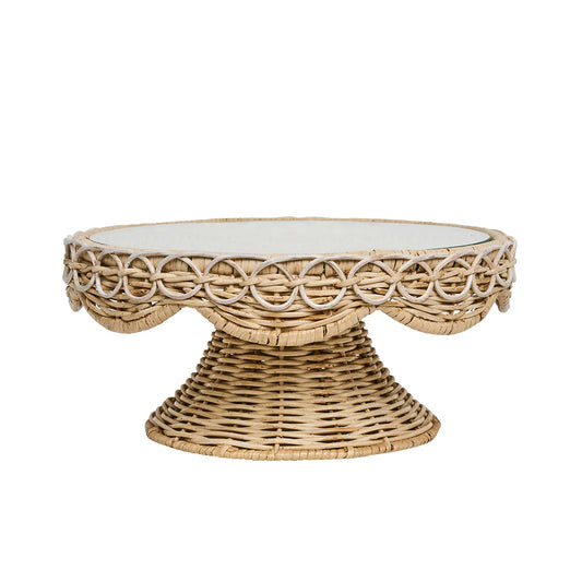 Provence Rattan Cake Stand | Whitewash
