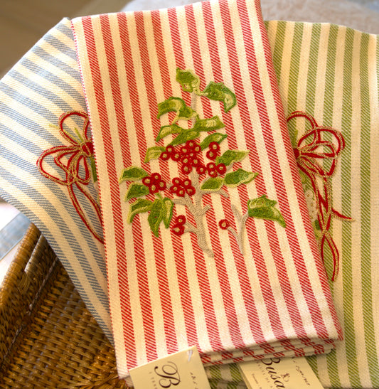 Holly Red | Busatti Pomelo Kitchen Towel | Col. 2