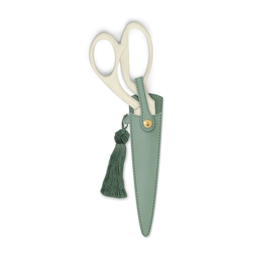 Ivory and Gold Heirloom Scissors | Sage Green Case