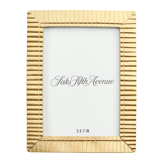 Saks Fifth Avenue Picture Frame Gold Lined Gilded Glam 5x7