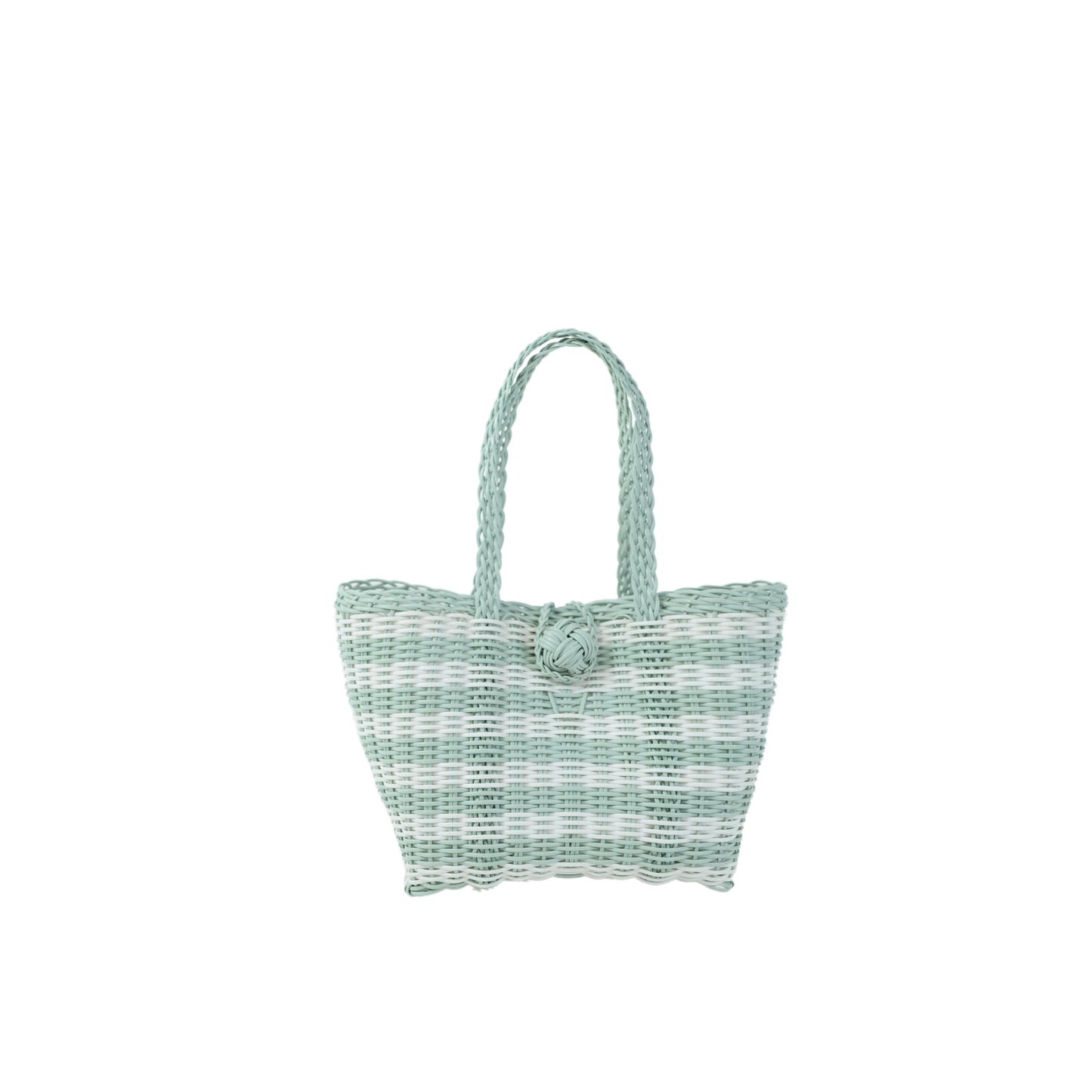 Berry Basket | Lined Paper Stripe in Sea Glass + White
