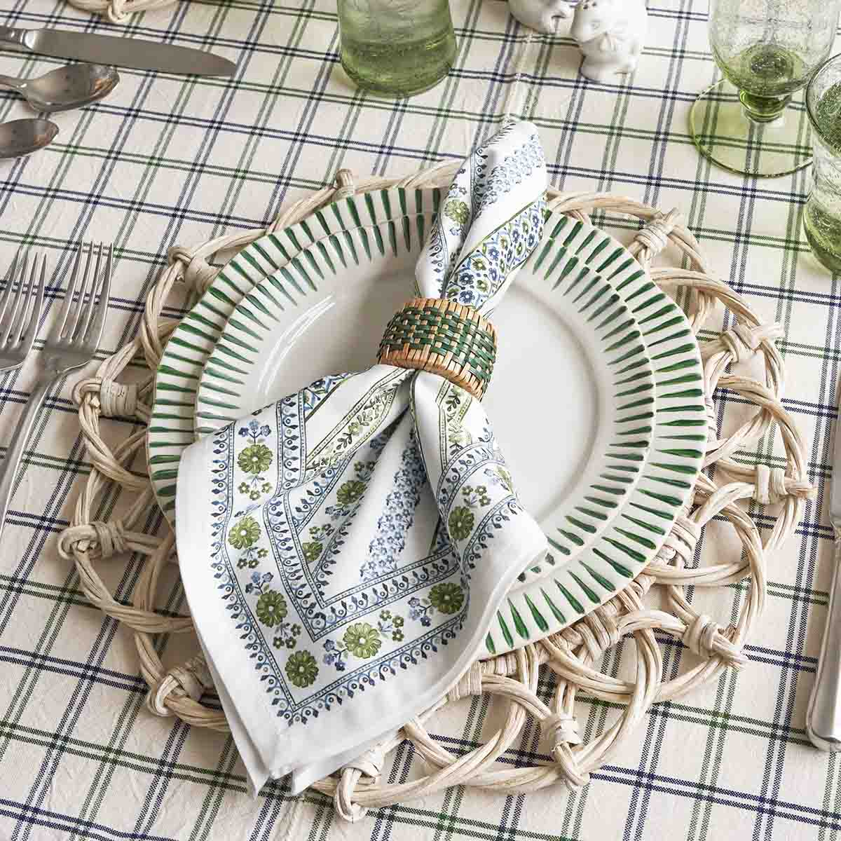 Sitio Stripe Dinner Plate - Basil