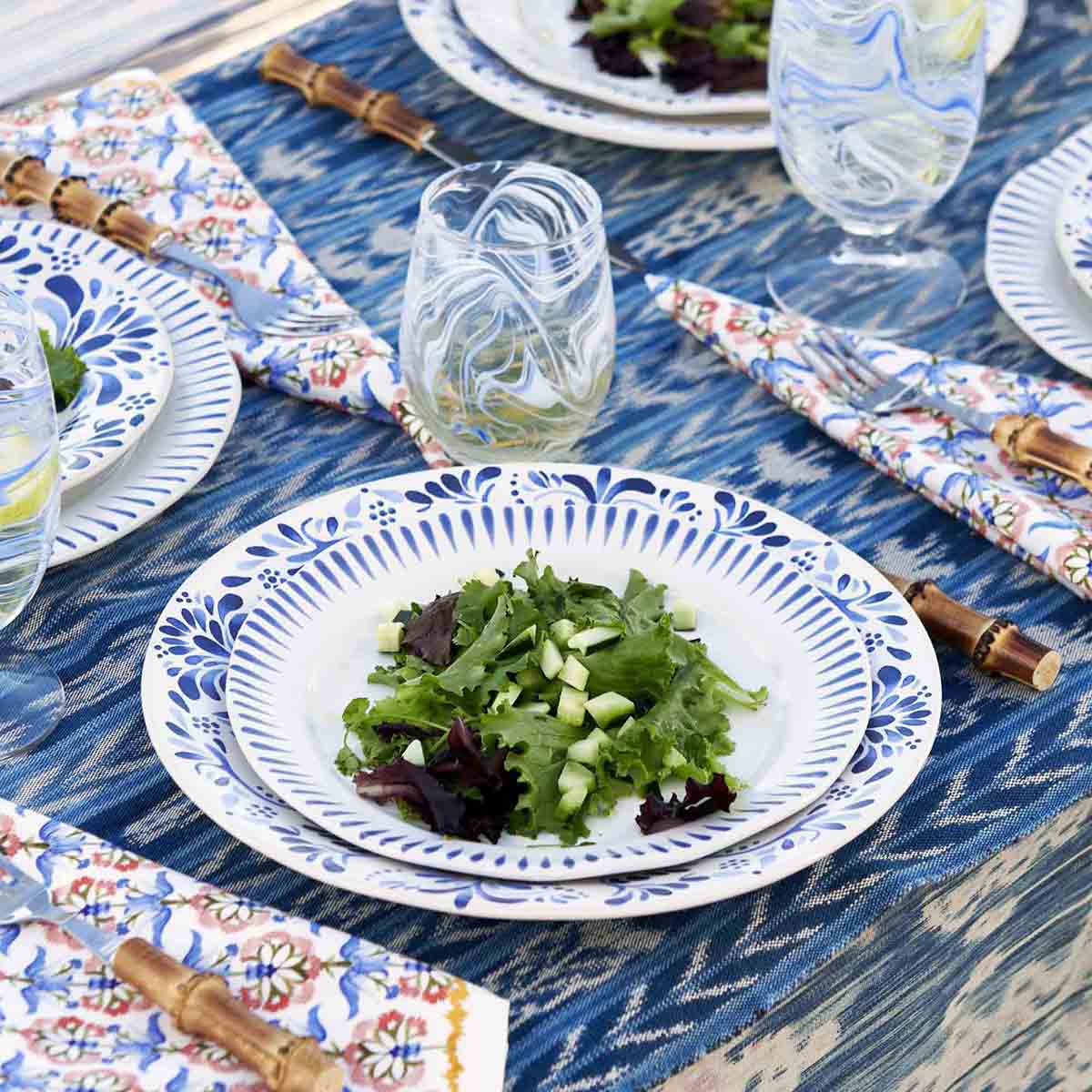 Sitio Stripe Dessert/Salad Plate - Delft Blue
