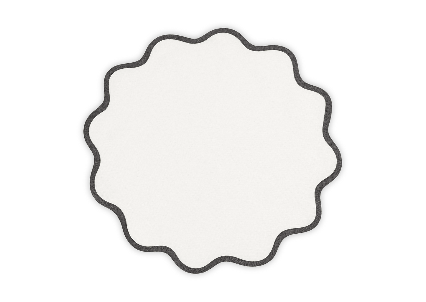 Scallop Edge Circle Placemat Set of 4 | Smoke Grey