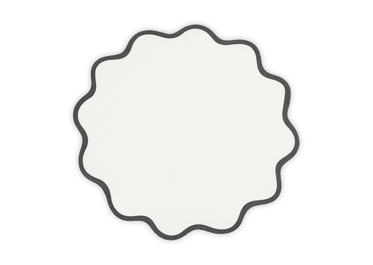 Scallop Edge Circle Placemat Set of 4 | Smoke Grey