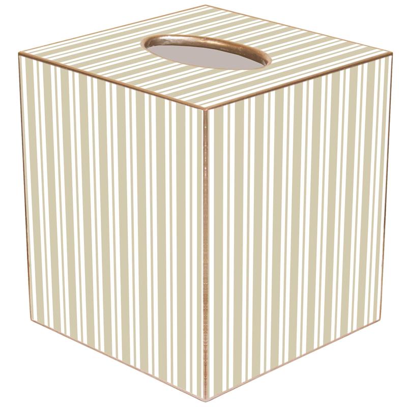 Taupe Stripe Tissue Cover Box