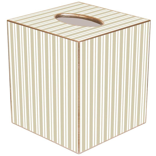 Taupe Stripe Tissue Cover Box