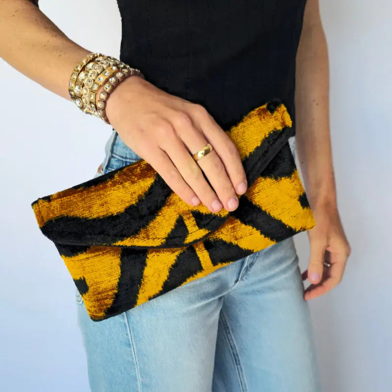 Baldiz Tiger Print Lily Envelope Clutch