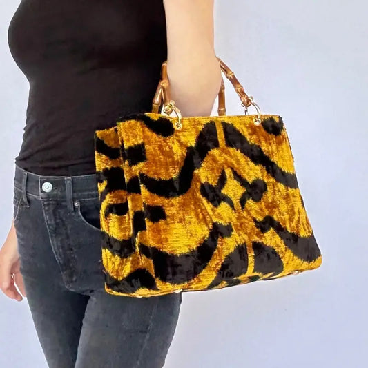Baldiz Tiger Print Small Avery Bamboo Bag