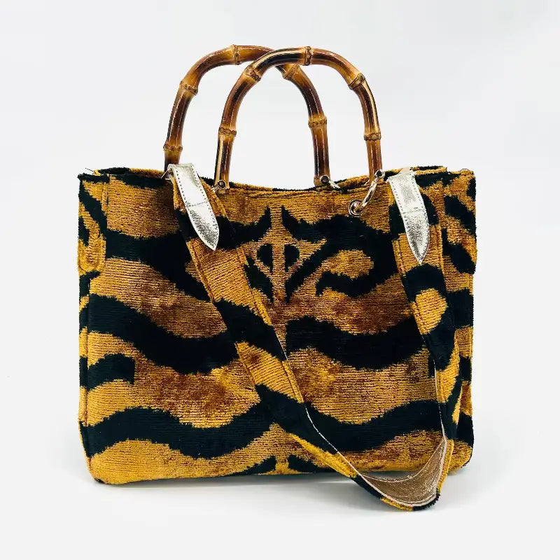 Baldiz Tiger Print Small Avery Bamboo Bag
