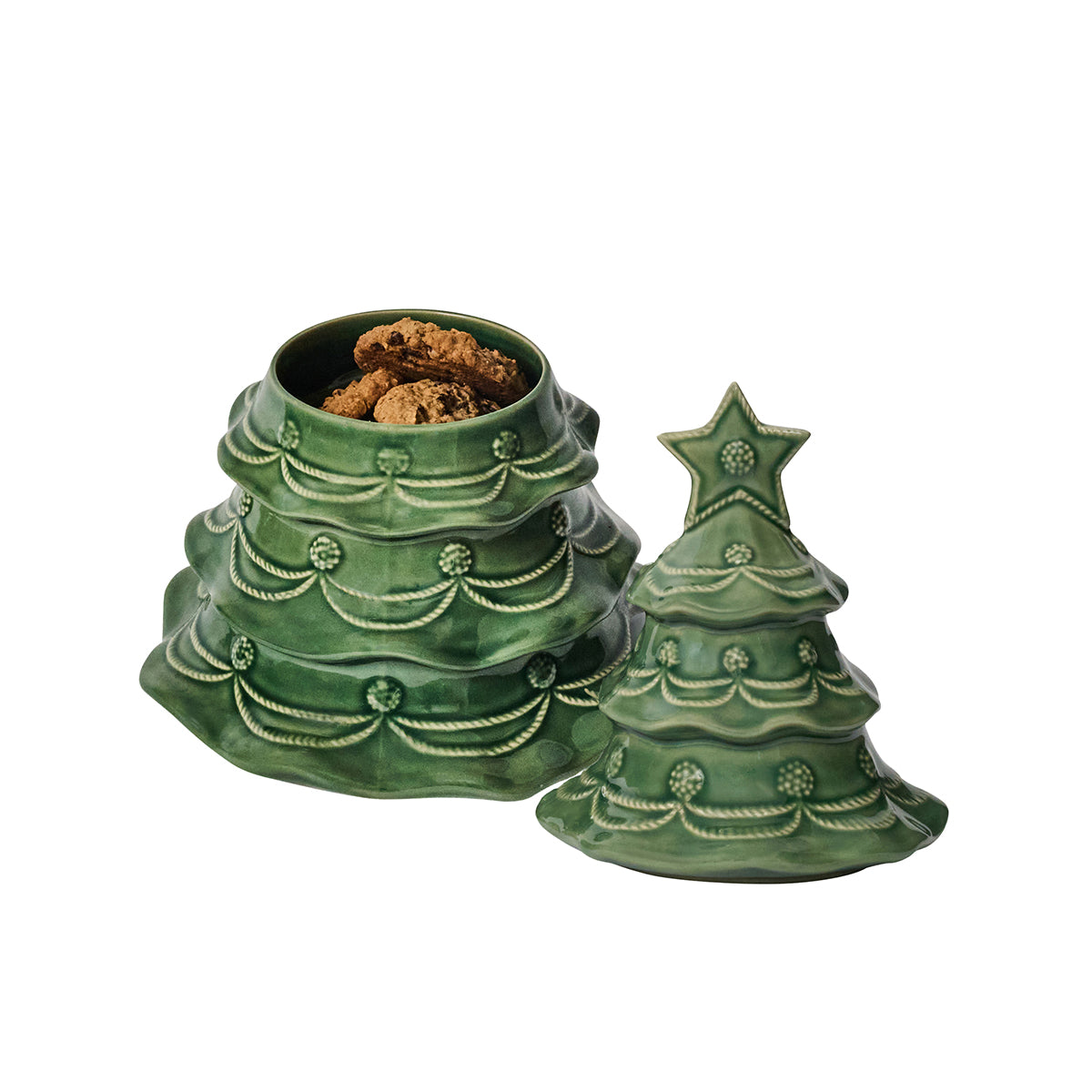 Christmas Tree Cookie Jar with Lid | Basil  JA130/29