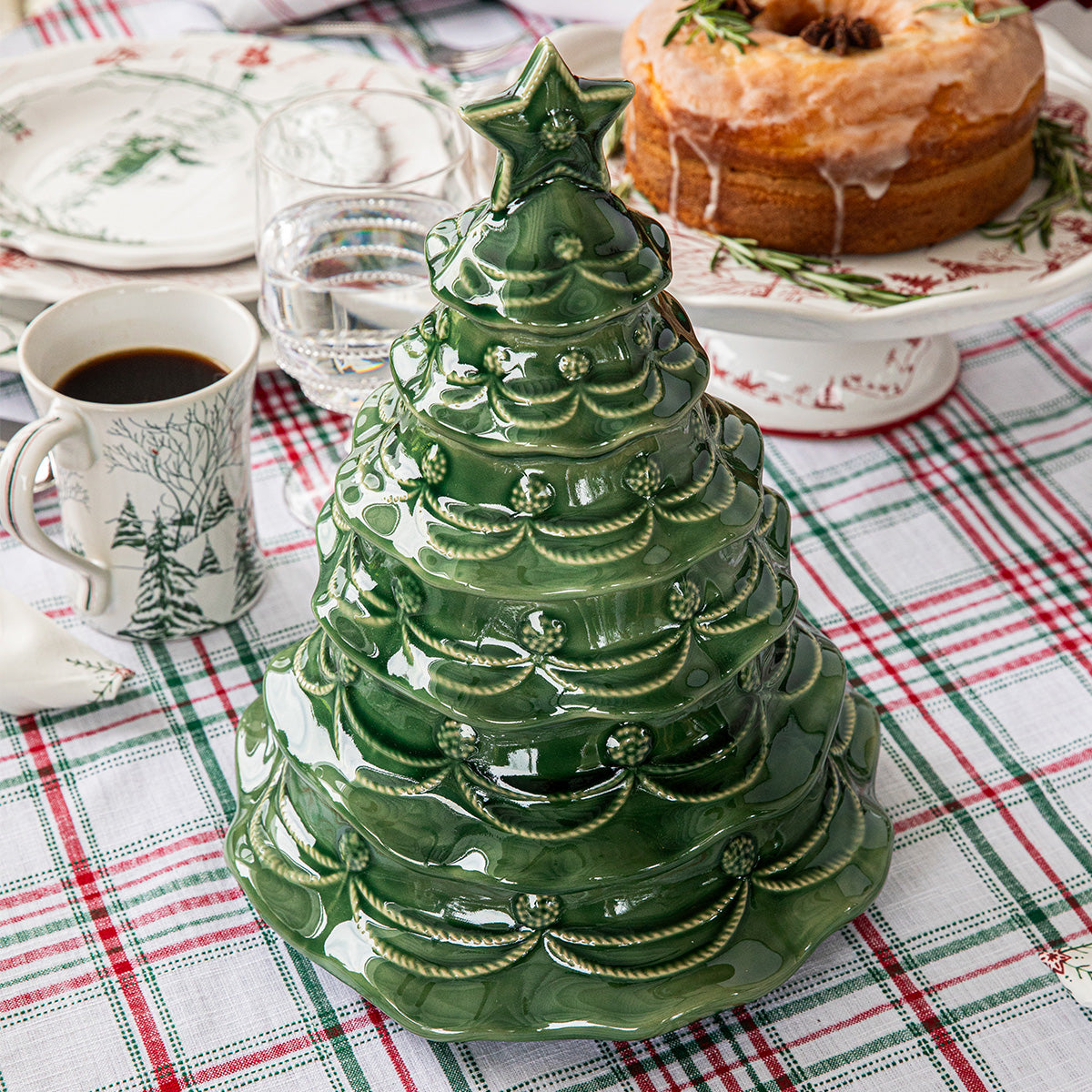 Christmas Tree Cookie Jar with Lid | Basil  JA130/29