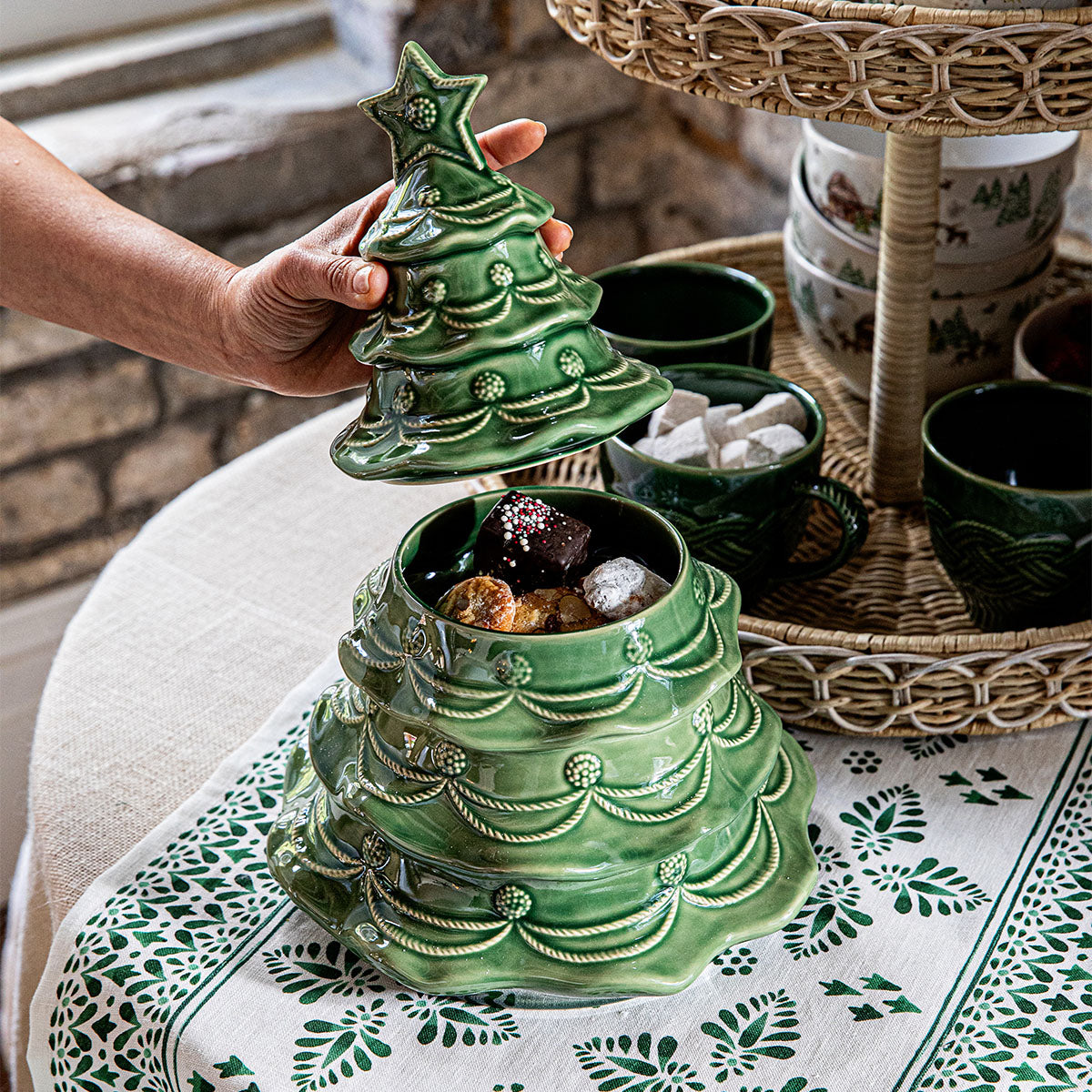 Christmas Tree Cookie Jar with Lid | Basil  JA130/29