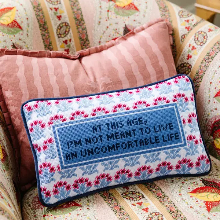Uncomfortable | Needlepoint Pillow