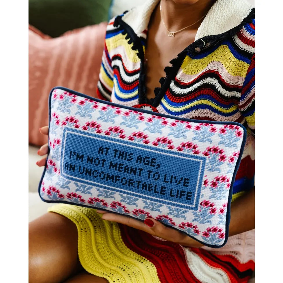 Uncomfortable | Needlepoint Pillow