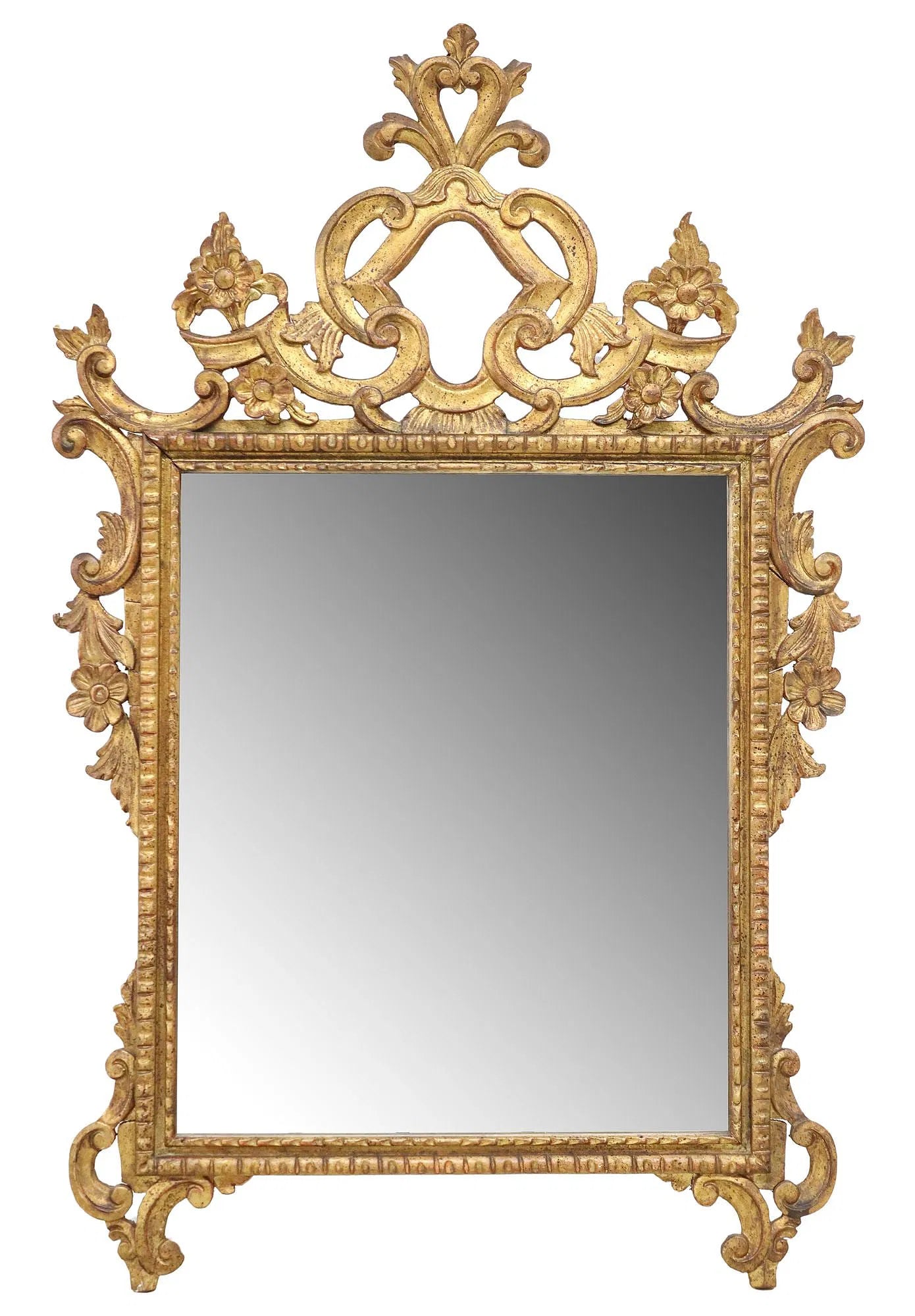 Italian Louis XV Style Gilt Painted Mirror