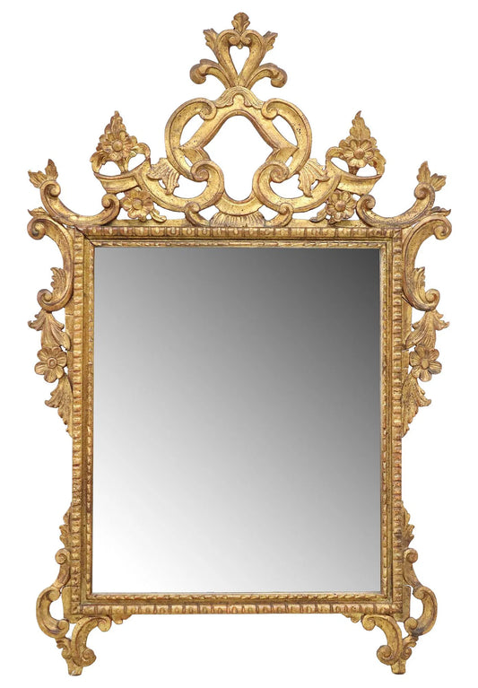 Italian Louis XV Style Gilt Painted Mirror