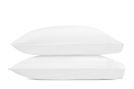 Amara Triple Pearl Standard Pillowcase Pair | White