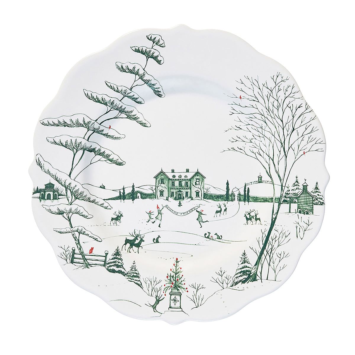 Country Estate Winter Frolic Dessert/Salad Plate | Evergreen CE02/29