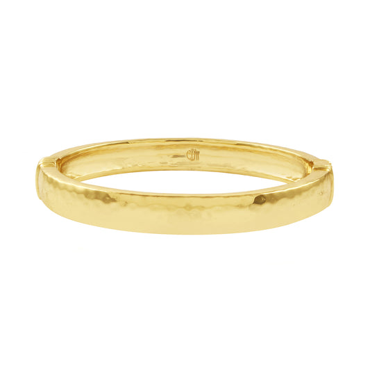 Cleopatra Oval Hinged Bangle - Gold M/L