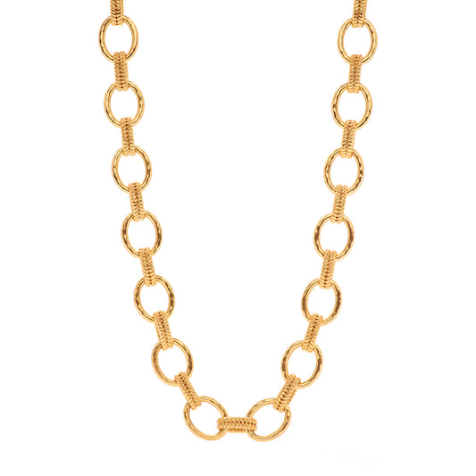 Cleopatra Regal Link Necklace, 16" + 2" Gold ZCN04/710