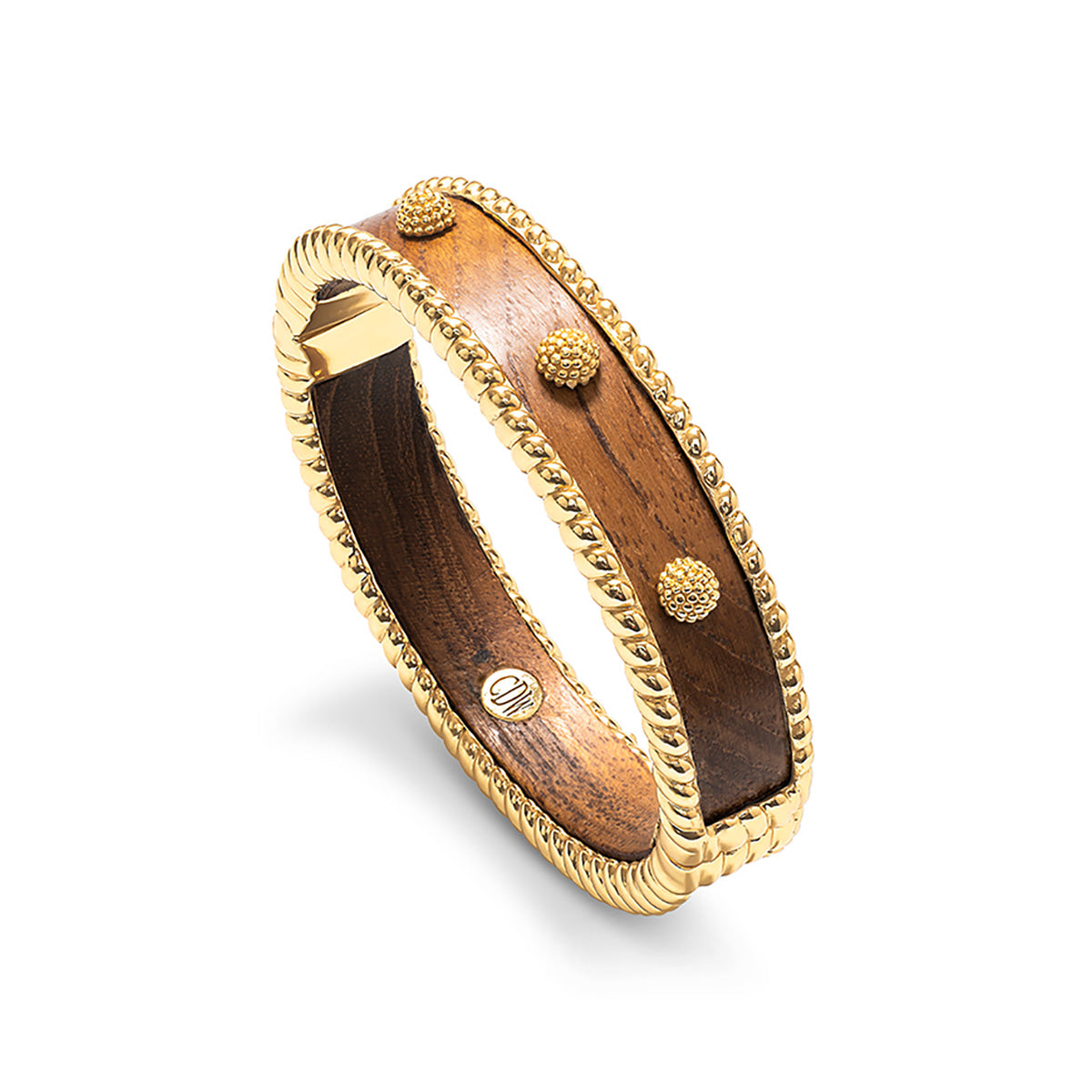 Berry Small Hinged Bangle - Teak