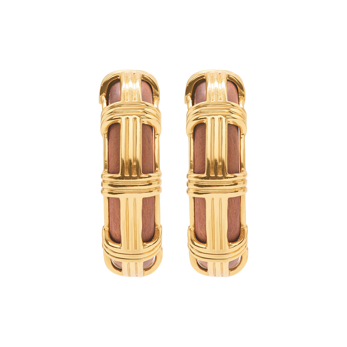 Gaia Cage Hoop Earrings - Teak