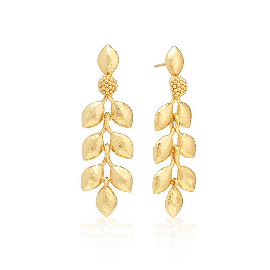 Golden Laurel Dangle Earrings Gold