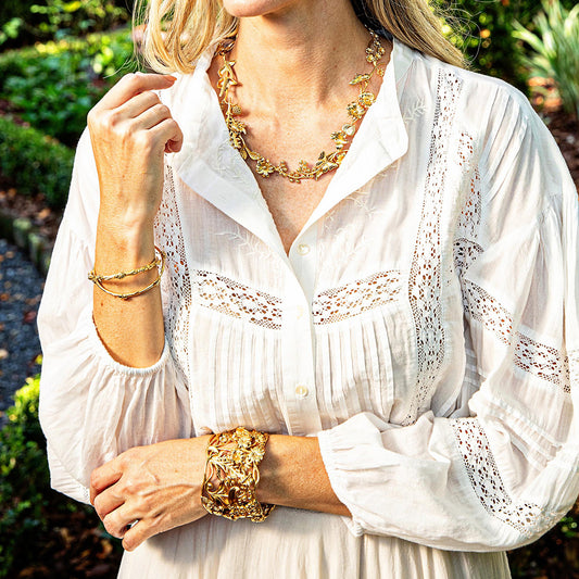 Meadow Ladybug Petite Cuff - Gold
